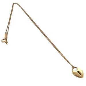 TIFFANY&Co. Tiffany Heart Lock Necklace 18K Pink Gold 750 PG Pendant Accessor...